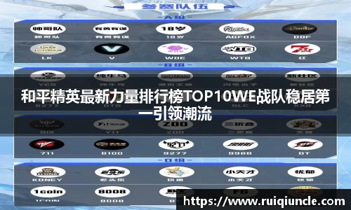 和平精英最新力量排行榜TOP10WE战队稳居第一引领潮流